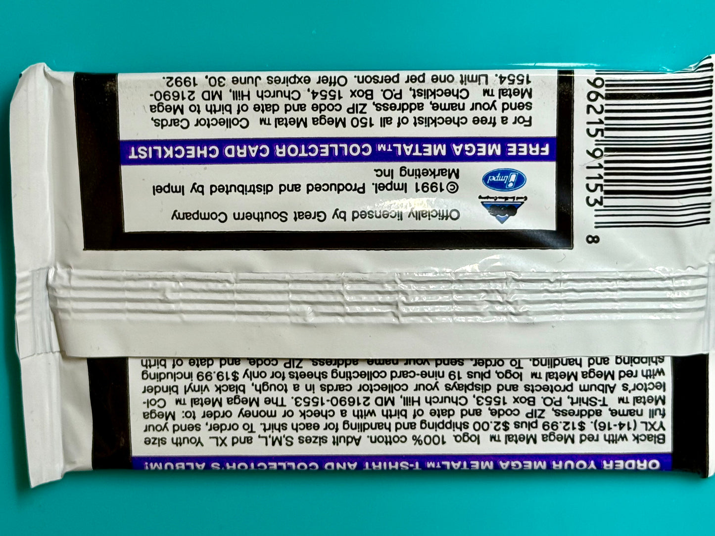 VINTAGE Mega Metal Rock Collecters Cards Pack