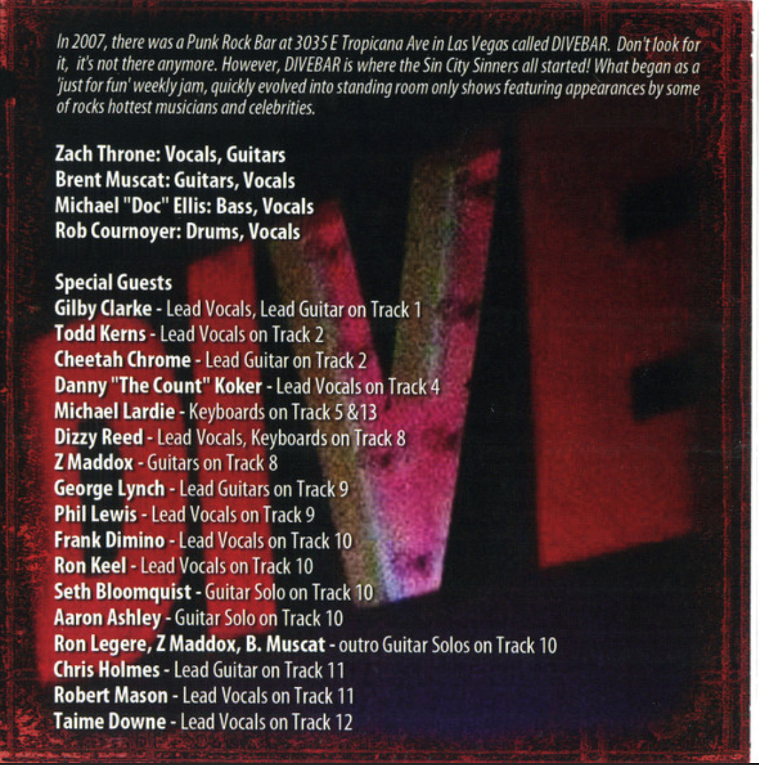 SIGNED DIVEBAR Days Revisited CD - Sin City Sinners
