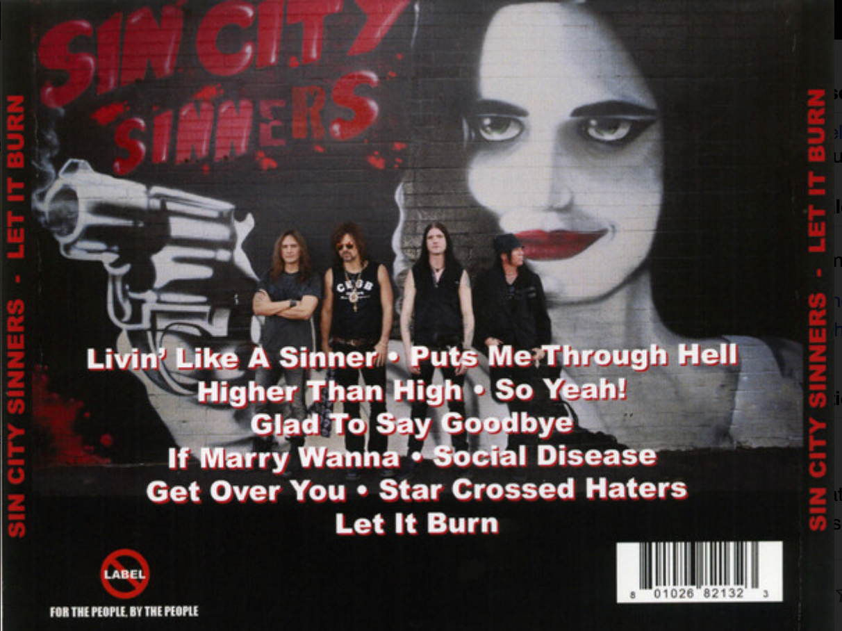 RARE "Let It Burn" - Sin City Sinners CD