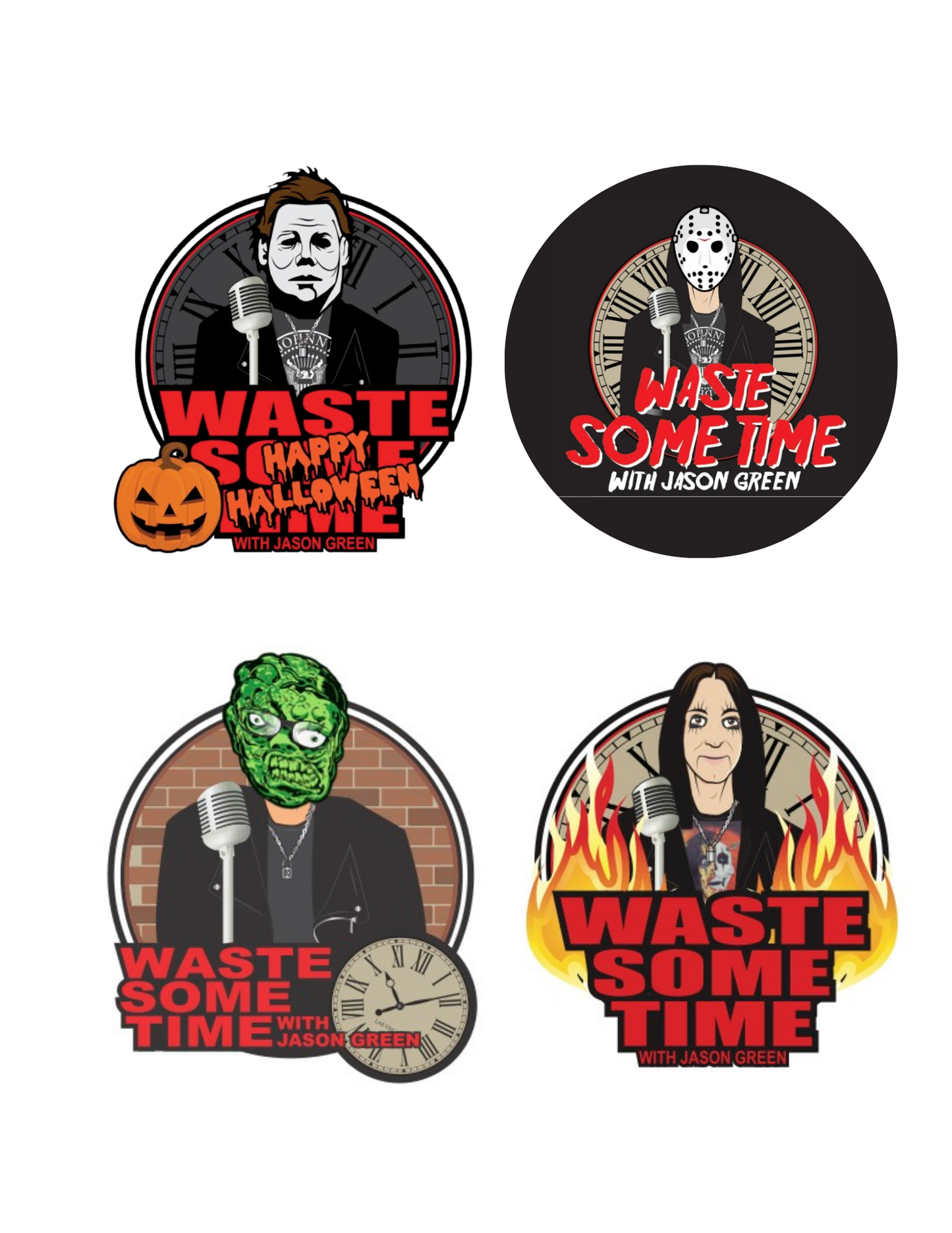 Waste Some Time Monsters Vinyl Sticker Set